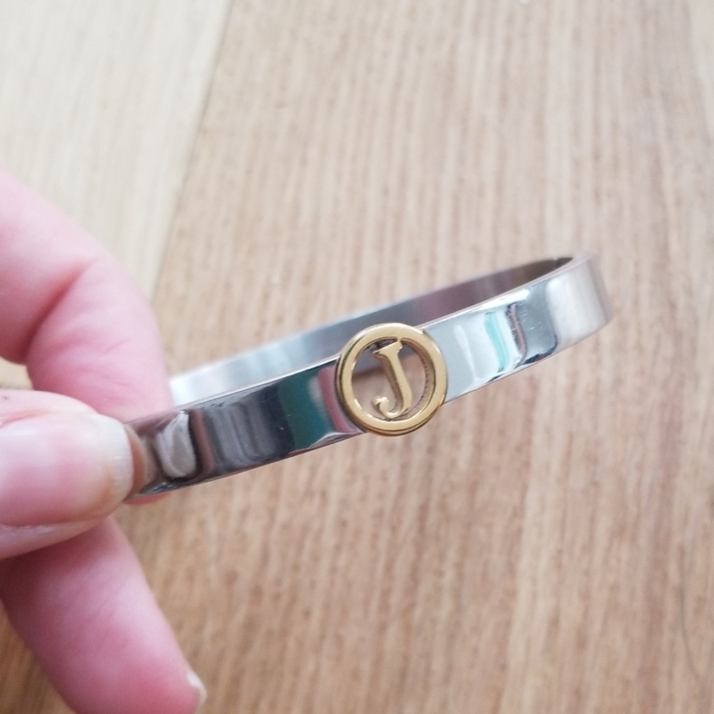 Rustic cuff "J" bracelet